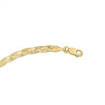 14K Yellow Gold Braided Herringbone Chain Necklace // 3.2mm // 18"