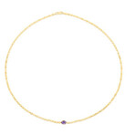 14K Yellow Gold + Amethyst Mirron Chain Necklace // 16"