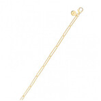 14K Yellow Gold Lungo Paperclip Chain Bracelet // 2.7mm // 7"