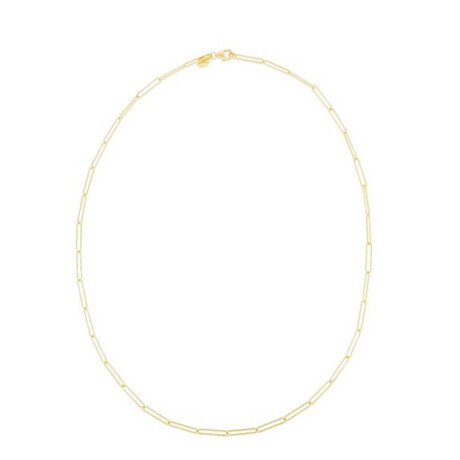 14K Yellow Gold Lungo Paperclip Chain Necklace // 2.7mm // 18"