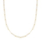 14K Yellow Gold Lungo Paperclip Chain Necklace // 2.7mm // 18"