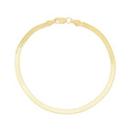 14K Yellow Gold Beveled Herringbone Chain Bracelet // 1.5mm // 7"