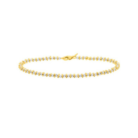 14K Yellow Gold Pallina Bead TT Chain Bracelet // 7"