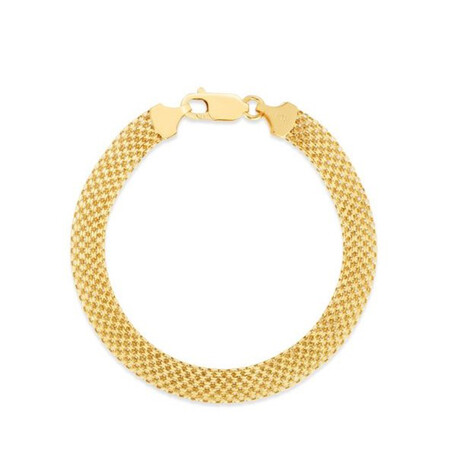 14K Yellow Gold Bismark Chain Bracelet // 7mm // 7.25"