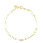 14K Yellow Gold Lungo Paperclip Chain Bracelet // 2.7mm // 7"