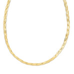 14K Yellow Gold Braided Herringbone Chain Necklace // 3.2mm // 18"