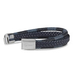 Premium Leather Avalon Men's Bracelet // Navy (US: 8.5)