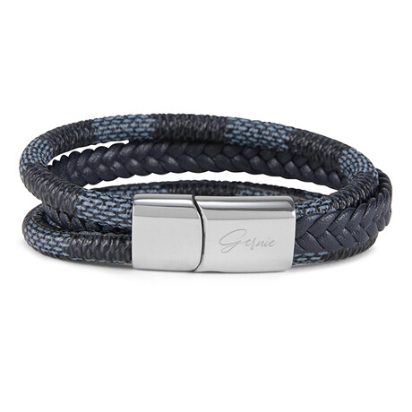 Premium Leather Avalon Men's Bracelet // Navy (US: 8)