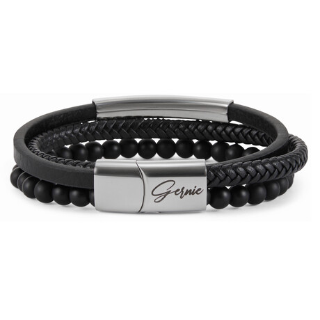 Men's Genuine Leather Anaheim Bracelet // Black (US: 8)