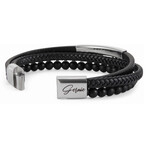 Men's Genuine Leather Anaheim Bracelet // Black (US: 8)