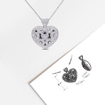 1/10ct TW Diamond Heart Locket Pendant with Chain in Sterling Silver - 18 in