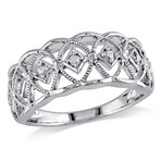 1/10ct TW Diamond Openwork Ring in Sterling Silver (5.5)