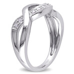 1/10ct TW Diamond Crossover Ring in Sterling Silver (6)