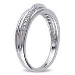 Diamond Accent Crossover Ring in Sterling Silver (6.5)