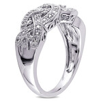 1/8ct TW Diamond Braided Ring in Sterling Silver (10.5)