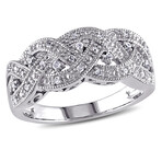 1/8ct TW Diamond Braided Ring in Sterling Silver (10.5)