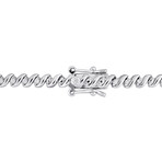 1ct TW Diamond S-Link Tennis Necklace in Sterling Silver - 17 in