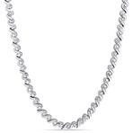 1ct TW Diamond S-Link Tennis Necklace in Sterling Silver - 17 in