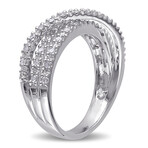 1/4ct TW Diamond Crossover Ring in Sterling Silver (10)