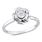 Diamond Accent Flower Ring in Sterling Silver (11)