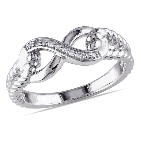 Diamond Accent Infinity Link Ring in Sterling Silver (5)