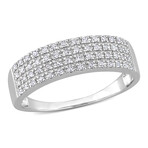 1/4ct TW Diamond Semi-Eternity Band in Sterling Silver (5)