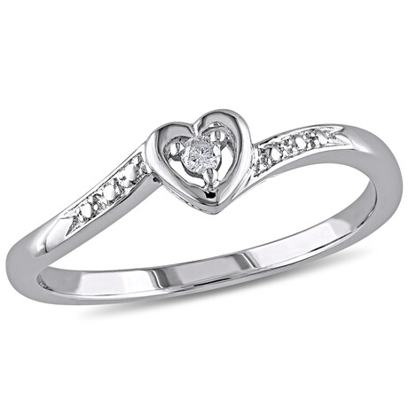 Diamond Accent Heart Ring in Sterling Silver (5)