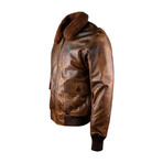 Top Gun® Vintage G-1 Leather Jacket // Brown (M)