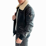 Top Gun® Aviator Luxury Leather Bomber // Black (3XL)