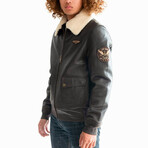 Top Gun® Aviator Luxury Leather Bomber // Brown (XS)