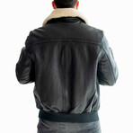 Top Gun® Aviator Luxury Leather Bomber // Black (3XL)