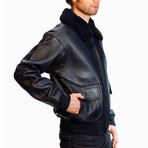 Top Gun® Official Military G-1 Lether Jacket // Black (S)