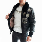 Top Gun® Official Signature Series Leather Jacket 1.0 // Black (M)