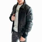 Top Gun® Aviator Luxury Leather Bomber // Black (3XL)