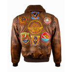 Top Gun® Top Hook Leather Jacket // Brown (3XL)