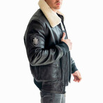 Top Gun® Aviator Luxury Leather Bomber // Black (3XL)