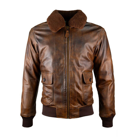 Top Gun® Vintage G-1 Leather Jacket // Brown (XS)