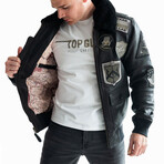 Top Gun® Official Signature Series Leather Jacket 1.0 // Black (M)