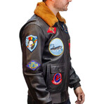 Top Gun® Official Signature Series Leather Jacket 1.0 // Brown (S)