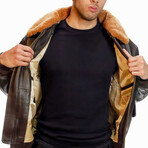 Top Gun® Official Military G-1 Lether Jacket // Brown (L)