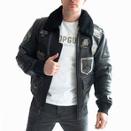 Top Gun® Official Signature Series Leather Jacket 1.0 // Black (M)