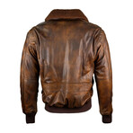 Top Gun® Vintage G-1 Leather Jacket // Brown (M)