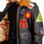 Top Gun® Official Signature Series Leather Jacket 1.0 // Brown (S)