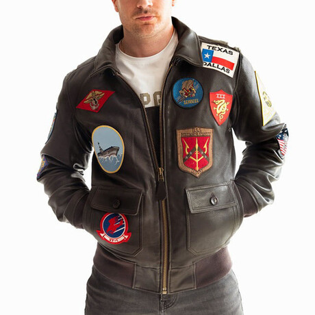 Top Gun® Official Signature Series Leather Jacket 1.0 // Brown (XS)