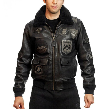 Top Gun® Official Signature Series Leather Jacket 1.0 // Black (XS)