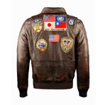 Top Gun® Vintage Official Signature Series Leather Jacket // Brown (XS)