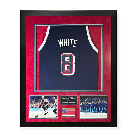 Derrick White // USA // Autographed Jersey + Inscription + Framed