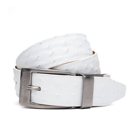 Ostrich Leather Belt // White (36)