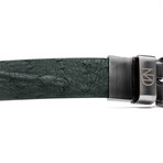 Ostrich Leather Belt // Forest Green (48)