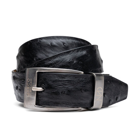 Ostrich Leather Belt // Black (36)